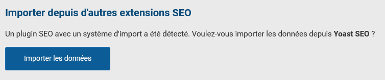 Import de données Yoast SEO vers SEOKEY