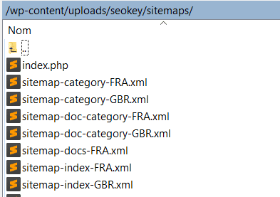 Screenshot of SEOKEY multilingual sitemaps