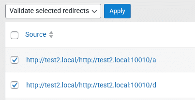 Option to validate multiple WordPress automatic redirects with SEOKEY