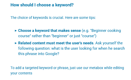 Choose a keyword with SEOKEY