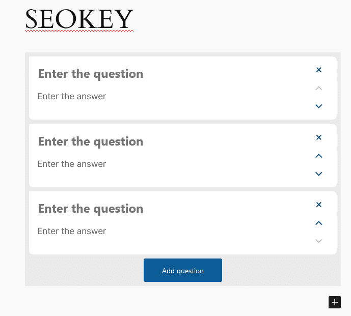 The SEOKEY FAQ block