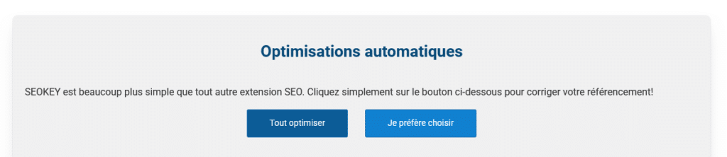 Bouton d'optimisation SEO automatique pour WordPress