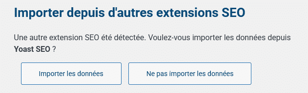 Import des données depuis Yoast